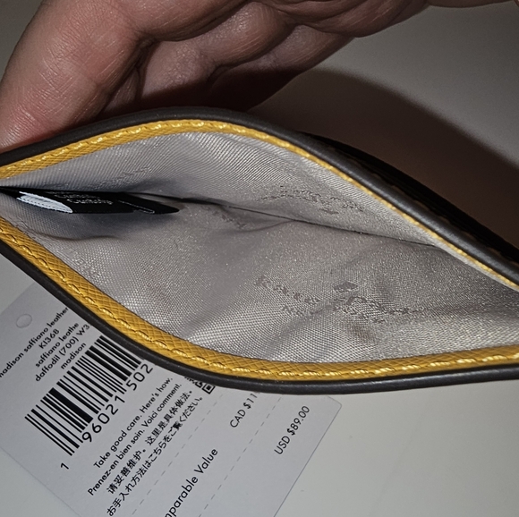 Kate Spade Yellow Daffodil Saffiono Leather Card Holder NWT - Picture 2 of 3